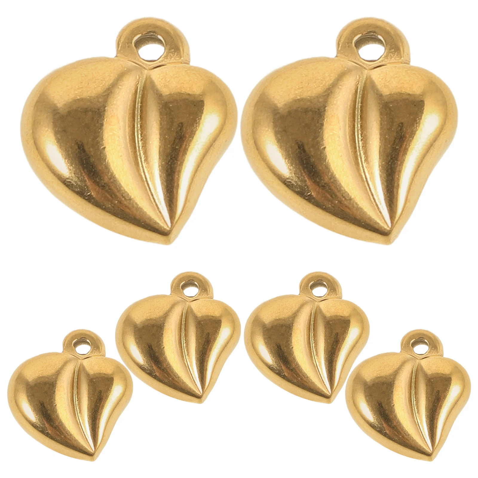 

6Pcs Heart Shaped Charms Stainless Steel Necklace Pendants DIY Jewelry Making Supplies Creative Design Accessories