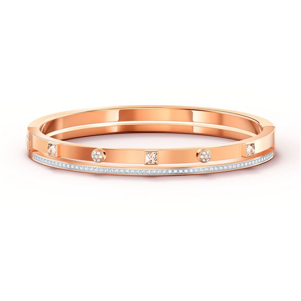 

Rose Gold Double-Layer Crystal Bracelet for Women