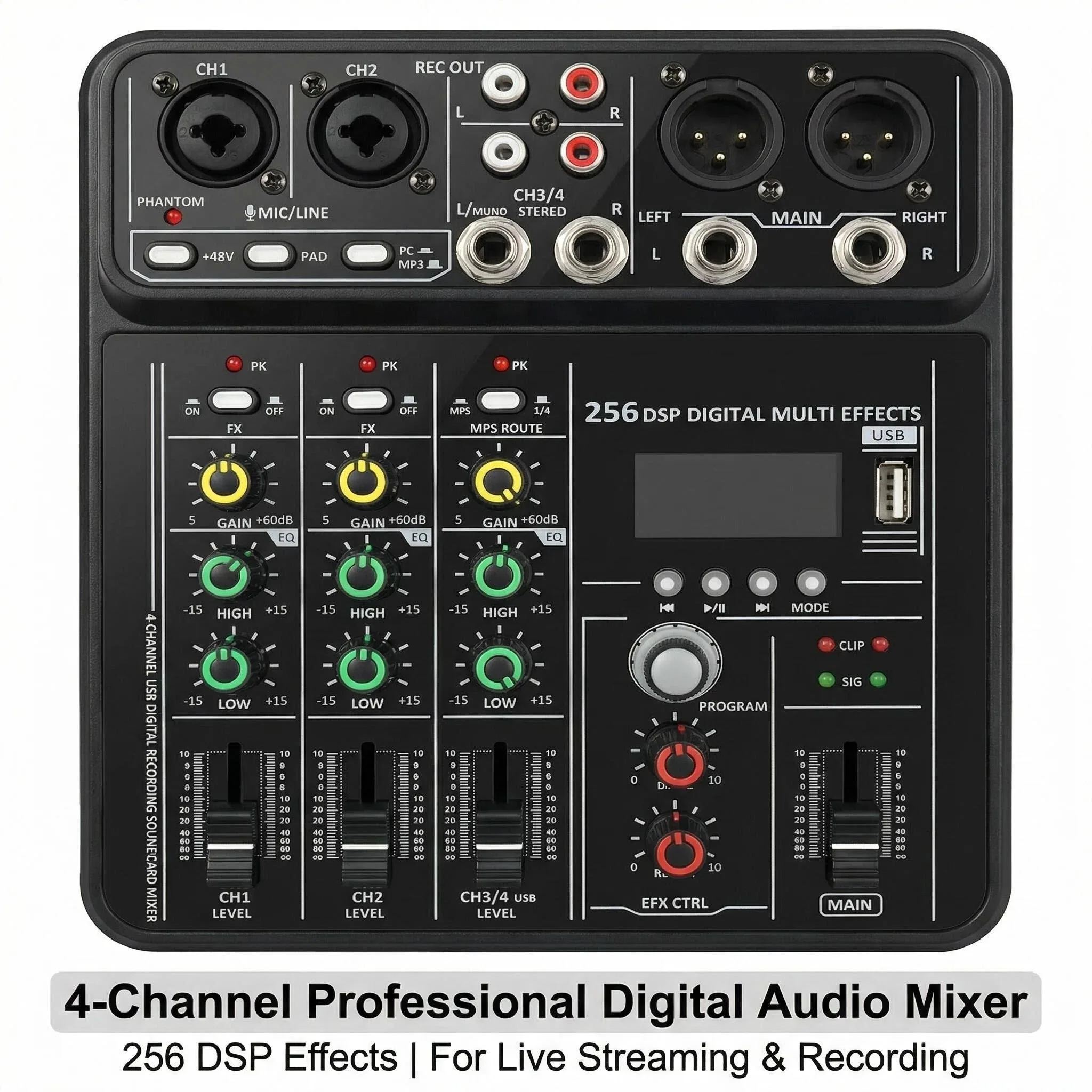 console-de-mixage-audio-numerique-4-canaux-avec-256-effets-dsp-alimentation-fantome-48v-usb-plug-play-pour-diffusion-en-direct-karaoke