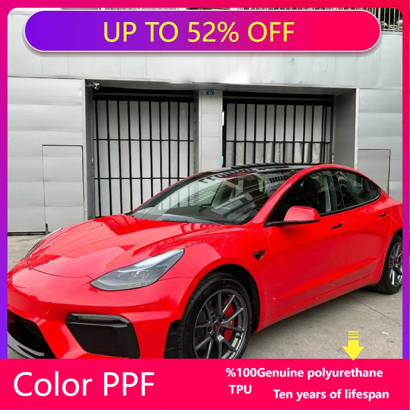 

Color PPF gloss Chinese red ppf TPU PPF Film Paint Protection Film Wrap Film Anti-yellowing Self-healing thermal repair