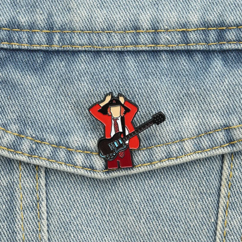 Hard-Rock-Band-Broschen, 1990er-Jahre-Gitarren-Sänger-Abzeichen, UV-Druck-Pins, Schmuck für junge Rockmusik-Fans, Geschenk für Fans und Freunde