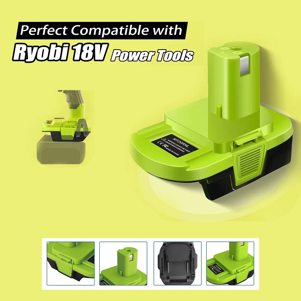 

MT20RNL Battery Adapter Converter For Makita 18V Li-ion Battery Convert To for Ryobi 18V Power Tool Electric Drill with USB