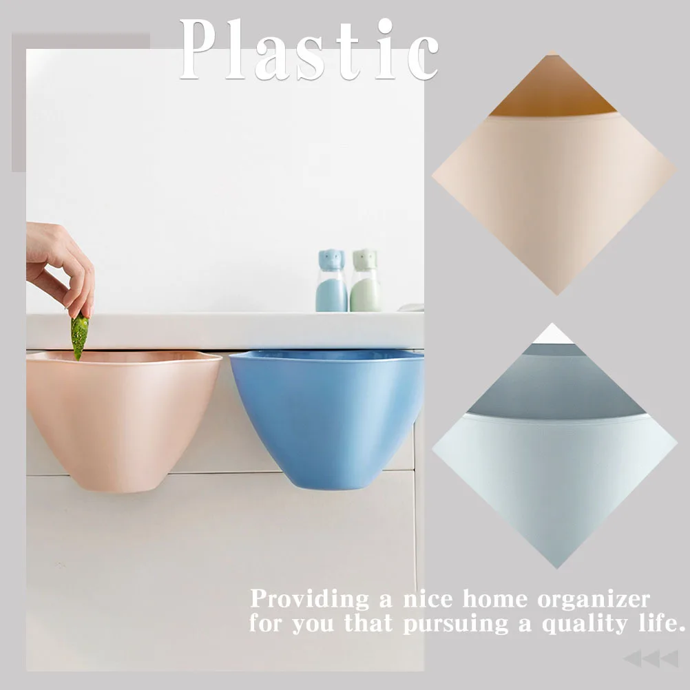 

3pcs Hanging Trash Can Plastic Storage Bin For Kitchen Waste Container Household Garbage Recycling Organizer Home Office