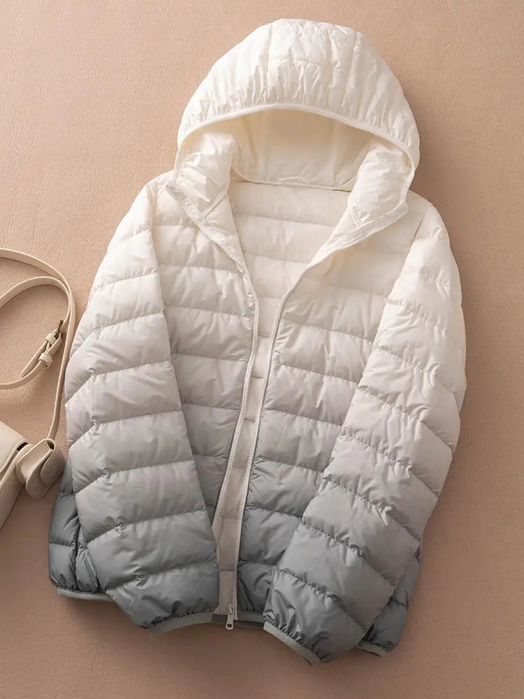 SEDUTMO Winter Duck Down Coat Women Quilted Ultra Light Thin Fashion Oversize Puffer Jacket Short Warm Hooded Parka ED2025