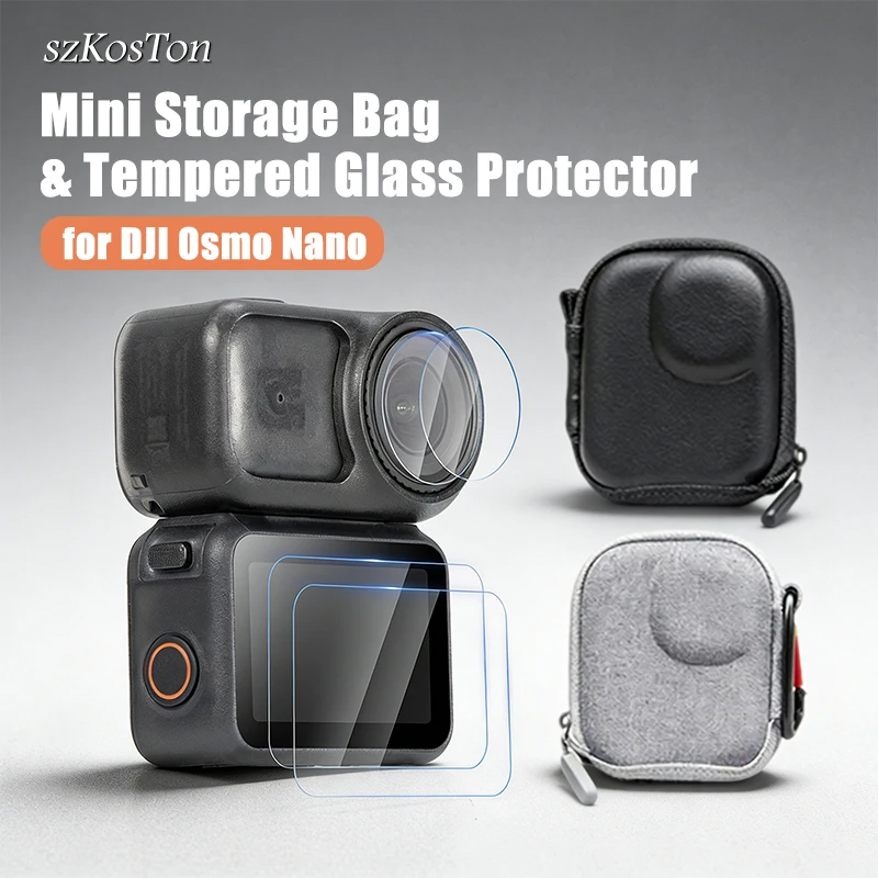 

For DJI Osmo Nano Ultra-Clear Screen Protector Tempered Glass Film Mini Storage Bag for DJI Osmo Nano Camera Accessories