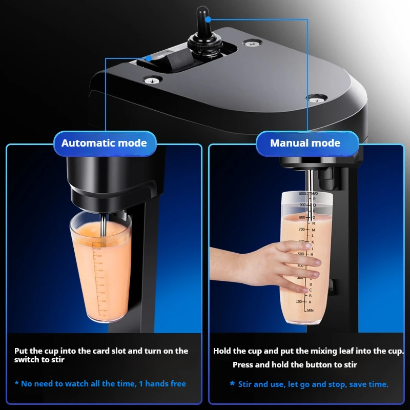 Dual Mode Milkshake Machine - Commercial 1000ML Automatic Mixer for Milk Tea Shops