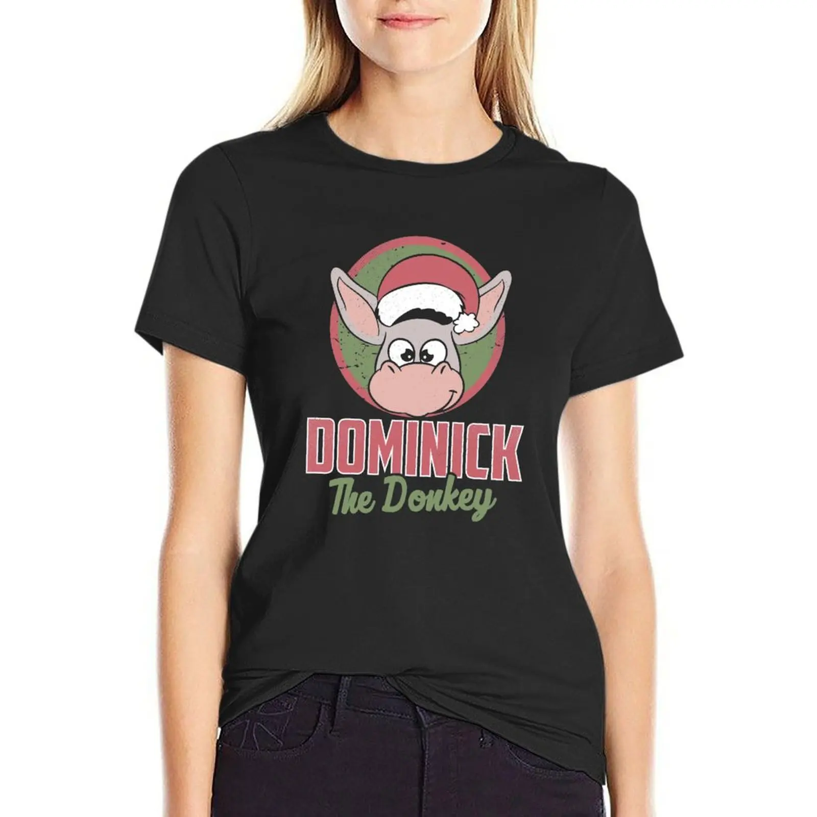 Dominick The Donkey Italian Christmas T-Shirt animal print plus sizes kawaii clothes t shirts for Women