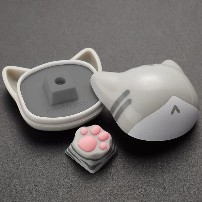 Cat Claw Keycaps ABS Multi-Color Siam Silicone Meat Pad Feel Mechanical Keyboard Kawaii Cat Paw Artisan Key Cap with Storage Box