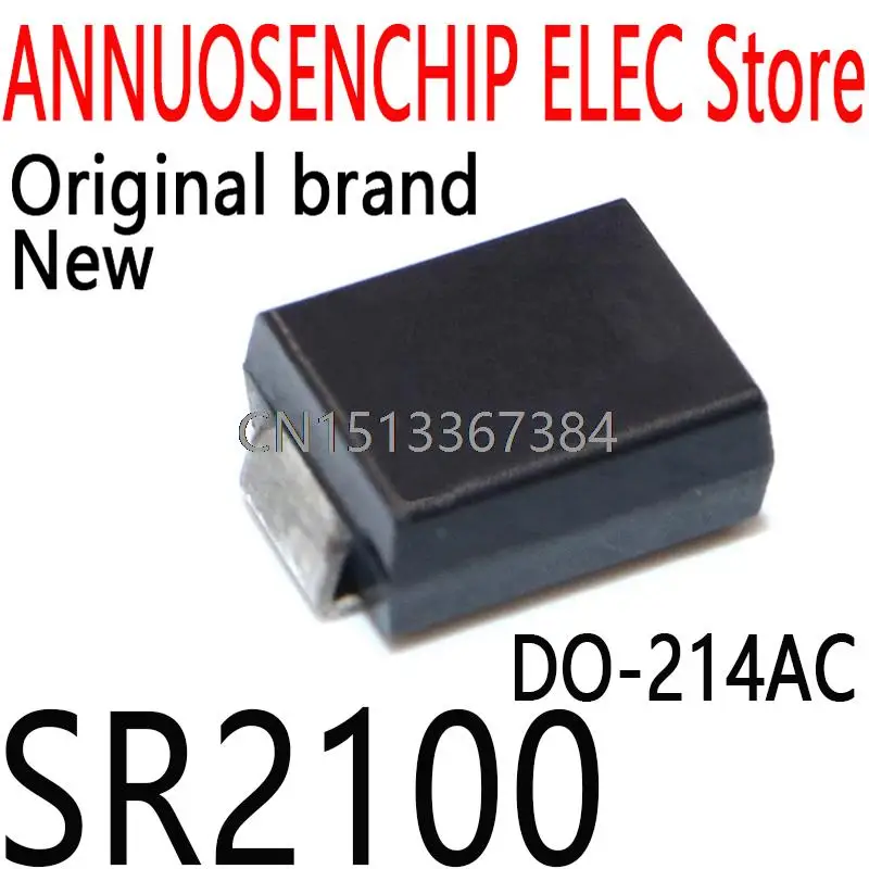 100PCS New and Original SS210 100V 2A SMA DO-214AC SMD SR2100 