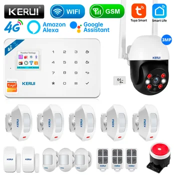 KERUI W184 4G WIFI GSM Alarm System Tuya Smart Home Sicherheit Alarm Vorhang Motion Sensor Detektor Einbrecher Unterstützung Alexa & google