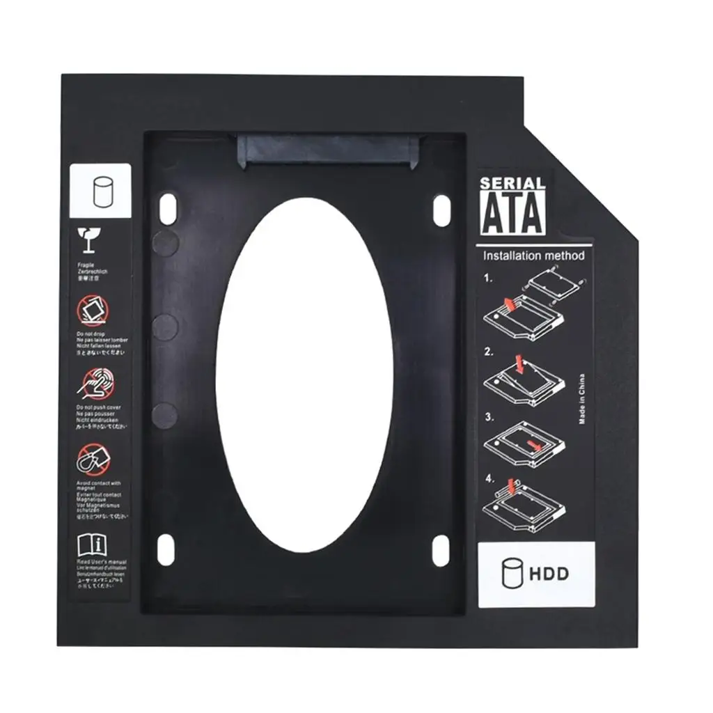 HDD Caddy Bracket Plastic 9.5mm SATA Hard Drive Bay for Notebook CD-ROM Slot Memory Expansion