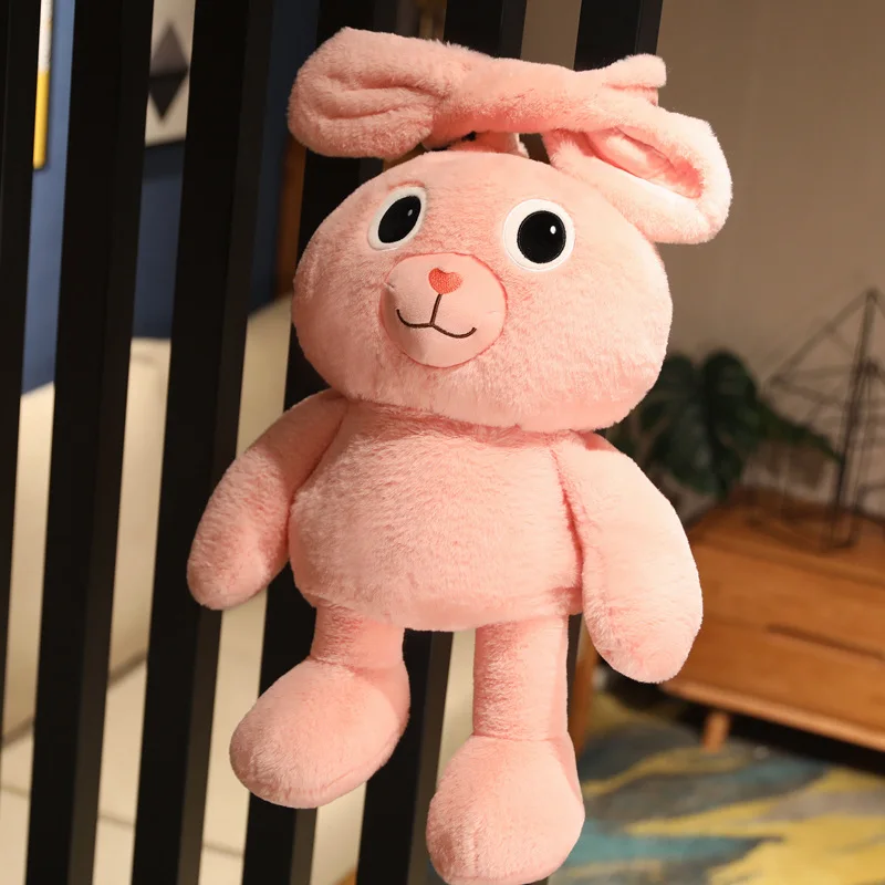 80/100cm nuovo creativo Pull Ear Rabbit Anime coniglio peluche coniglio rosa bambola lunghezza regolabile orecchio lungo coniglio regalo di compleanno