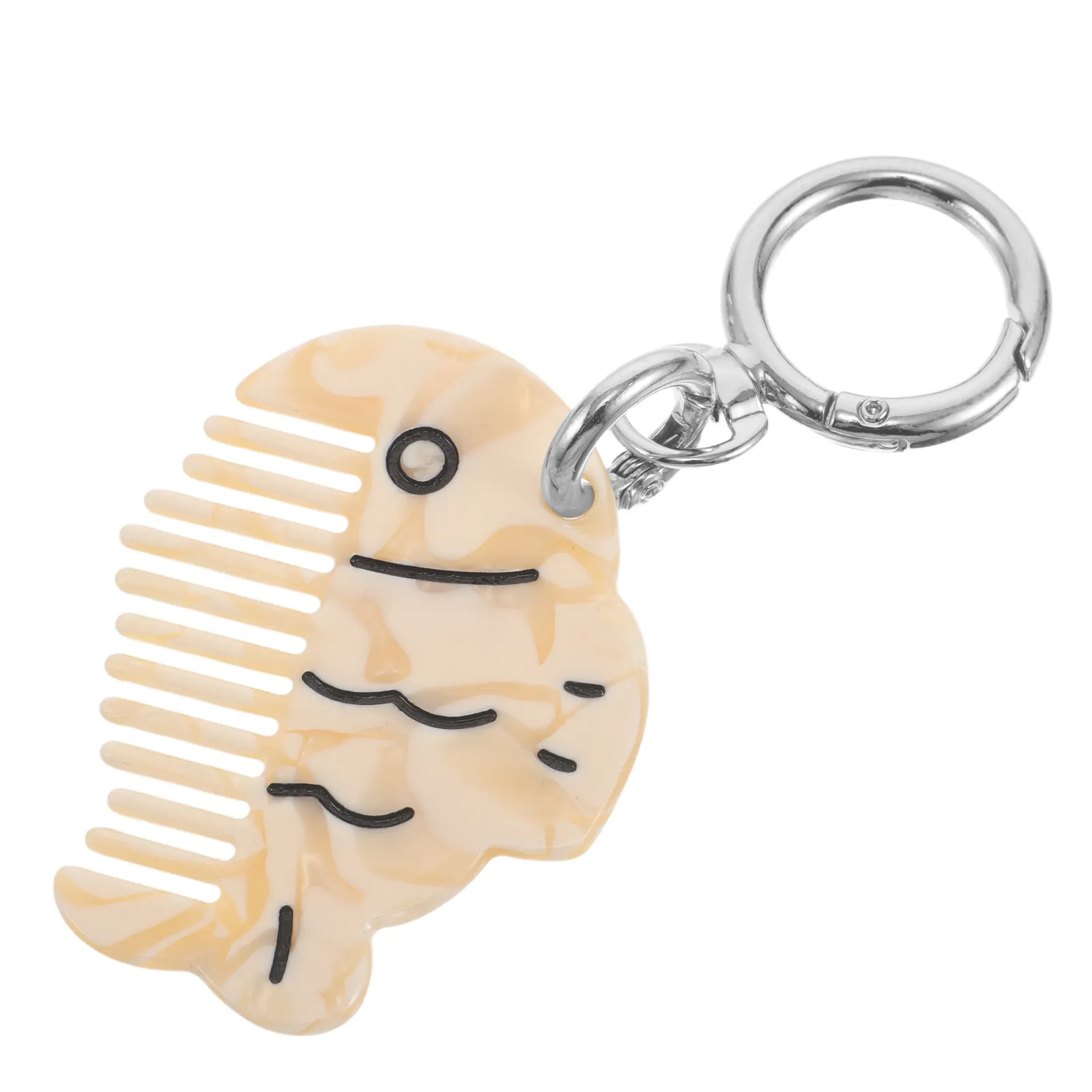 Mini Leopard Print Hair Comb Portable Pocket Comb Keyring for Women Men Travel Styling Detangling Fine Hair Acetate Grooming
