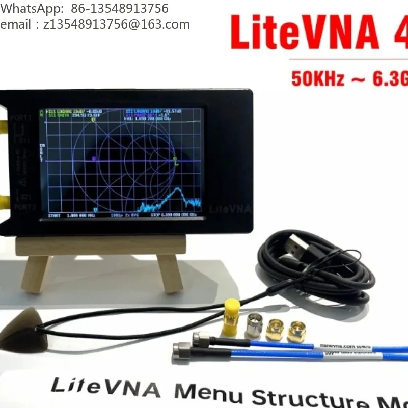 LiteVNA62 LiteVNA64 Vector Network Analyzer 2.8/4 Inch Screen 50KHz-6.3GHz Portable Antenna Analyzer