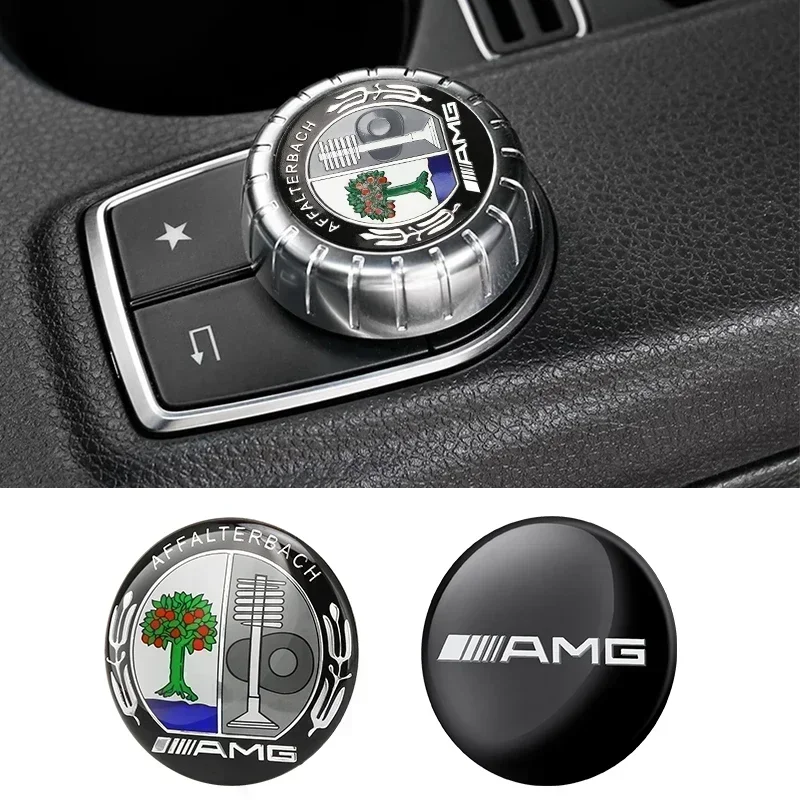 29mm Car Central Multi-media Control Button Keys Sticker For Mercedes Benz B/C/E/S Class A Class C200L GLC GLK CLA Accessories