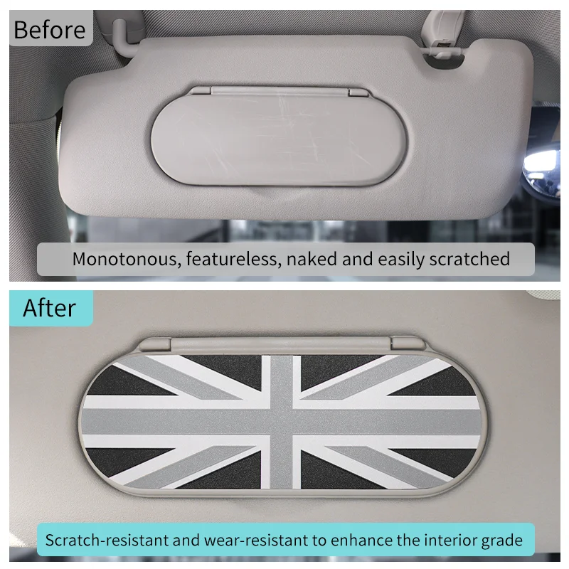 Car Sun Visor Leather Sticker For Mini Cooper F56 F60 F55 F54 R56 R60 R55 Clubman Countryman Makeup Mirror Back Decals Sticker