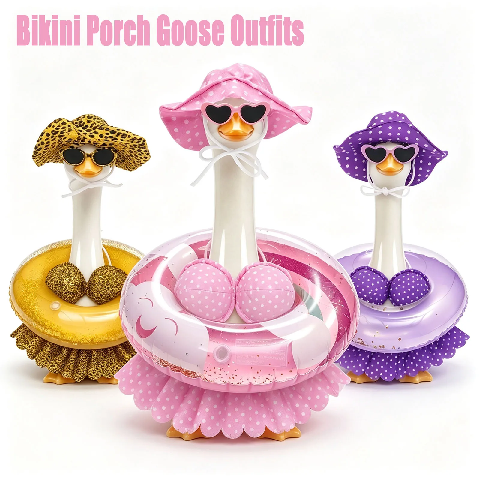 Porch Goose Outfits Summer Lawn Goose Costume Yard Goose Clothes Swimsuit Summer Bikini for 23