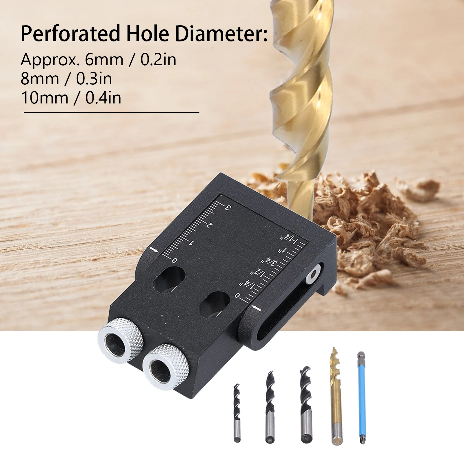 Pocket Hole Jig Kit 15-Degree Angle Drill Guide Woodworking Drill Angle Guide Hole Puncher Locator Jig Oblique Hole Holder Kit