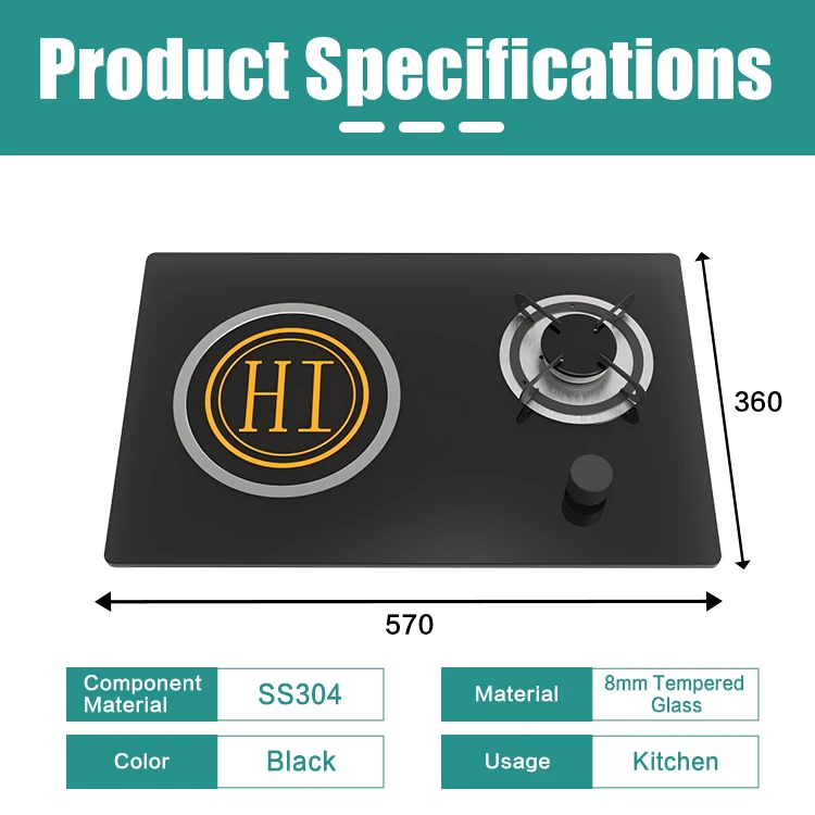 JDA Economical Reliable Compact 2-in-1 RV Gas Stove & Induction Cooker Portable Camper Stove For RV Caravan Mobile Kitchen