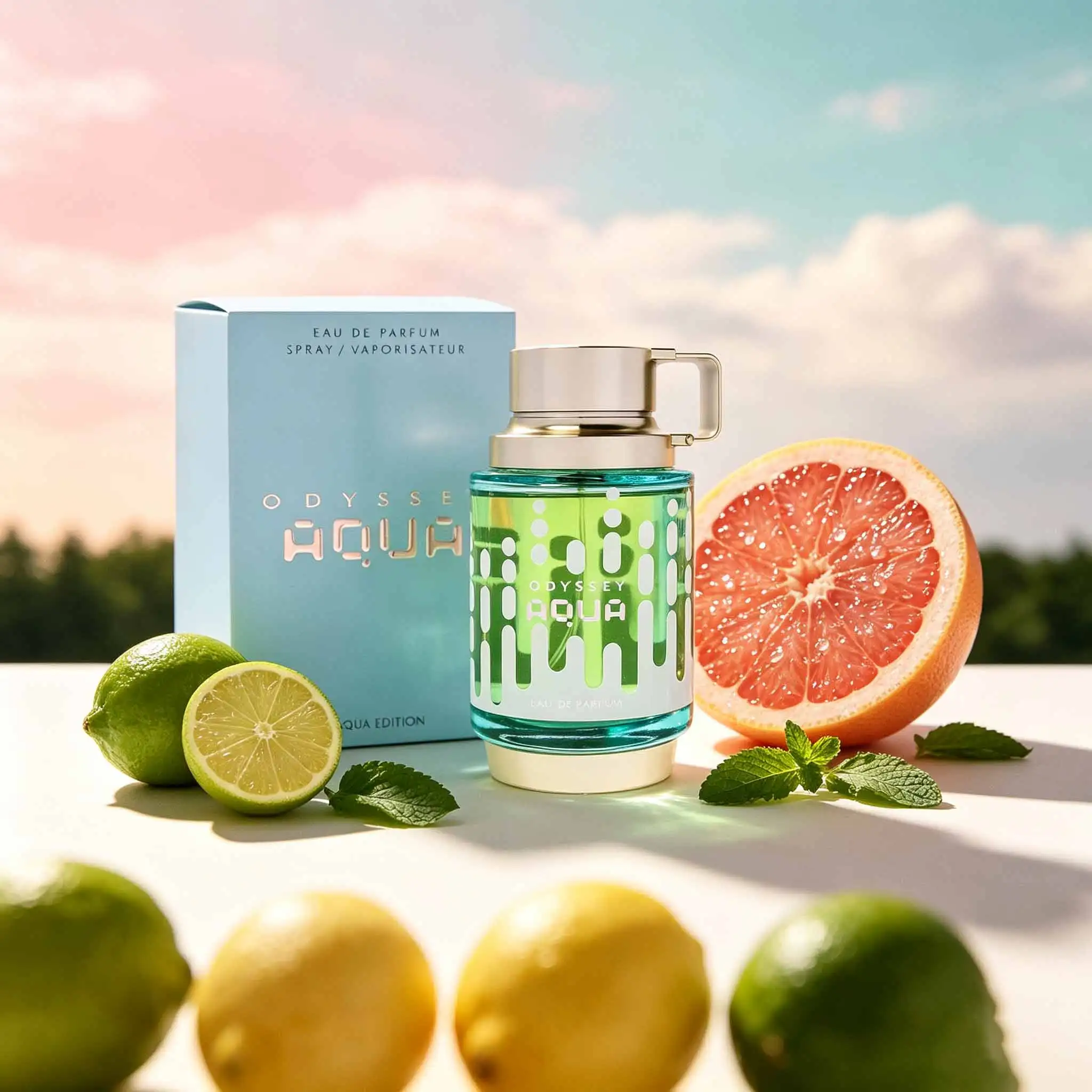 Odyssey Aqua Men Fragrance, Unique Retro Kettle Appearance, Transparent Turquoise Bottle With Exquisite Gift Box, Fresh Aquatic Marine Scent, Eye‑catching Packaging, Ideal Gift Choice For Men On Birthday & Holiday.