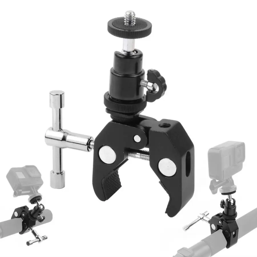 Mini-Metallkugelkopf 360 ° Schwenkbarer Stativ-Kugelkopf mit Cold-Shoe-Halterung, 1/4-Zoll-Schraube, 2,5 kg Tragkraft für DSLR-Kamera, Webcam, Blitz, Vlog-Rig – Detail 24