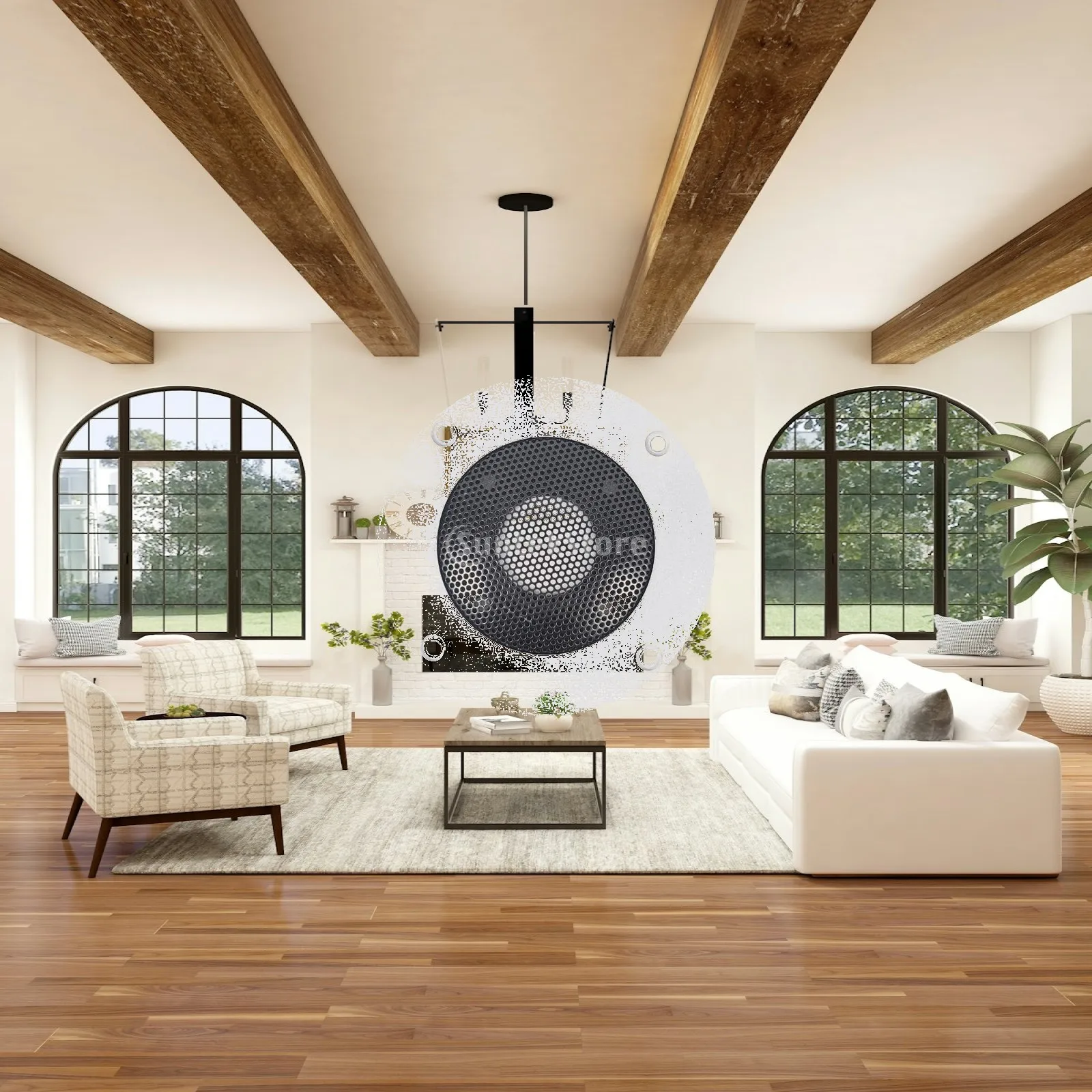 Audio Speaker Mesh Grille Protective Panel ABS Decorative Circle Net Cover for Subwoofer Cabinet