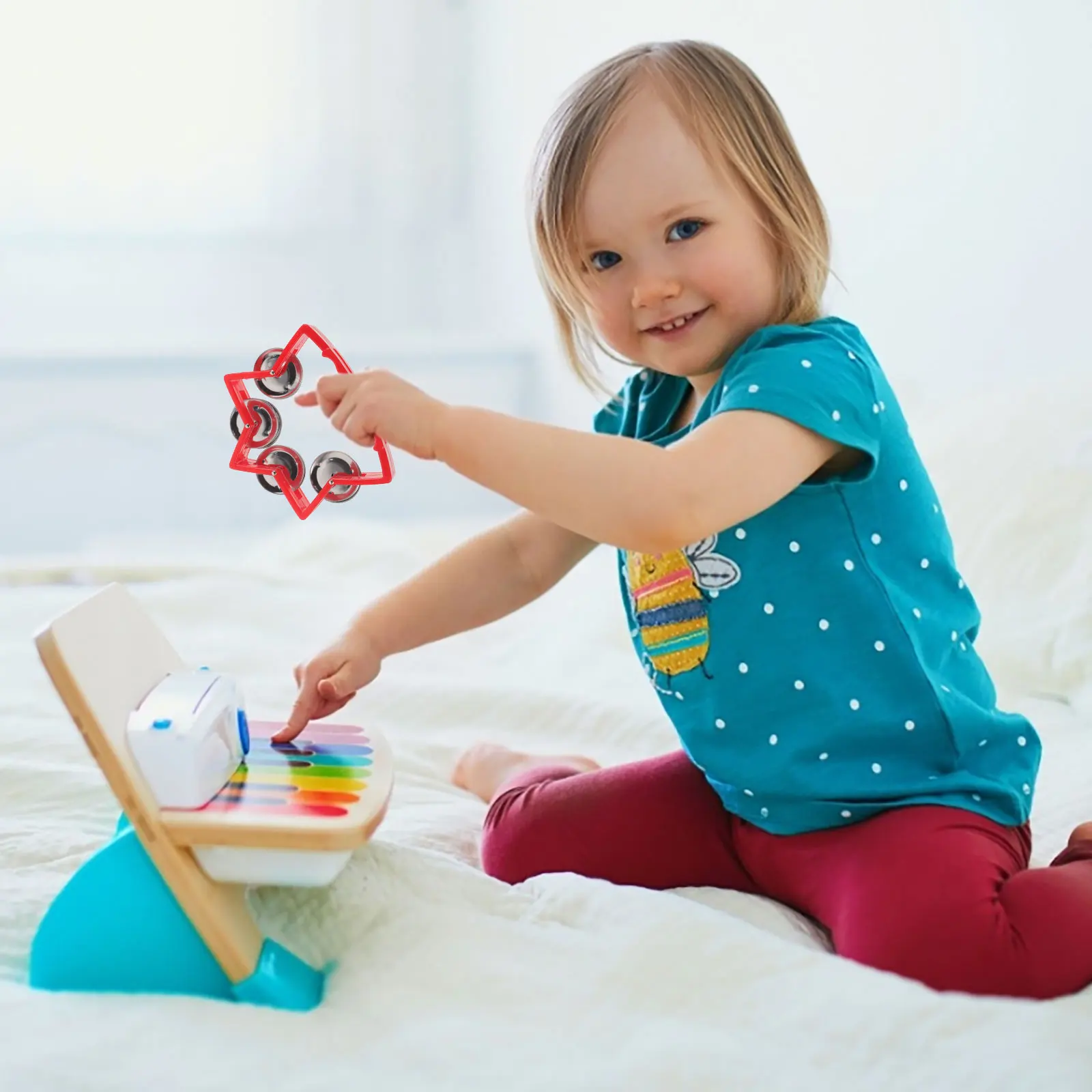 

Music Educational Hand Bell Shake Tambourine For Kids Sensory Development Interactive Learning Instrument Party Dance Bell