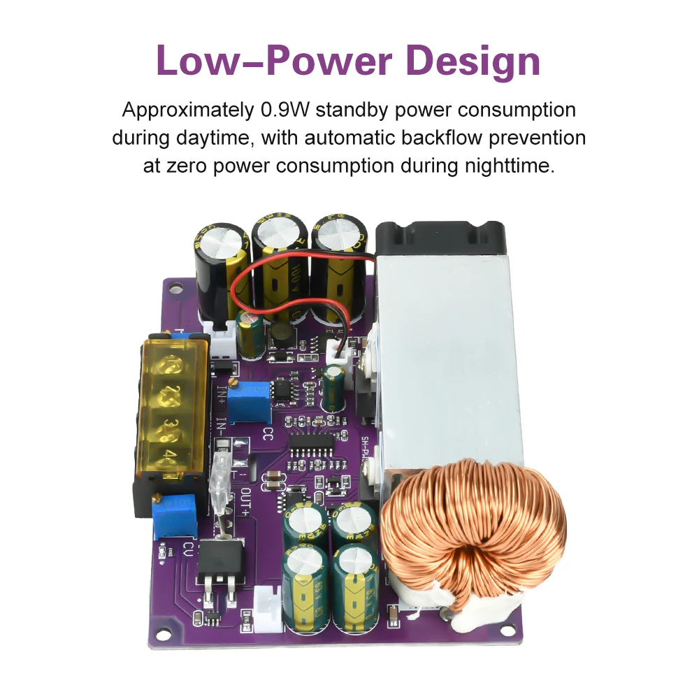 โมดูลแปลงไฟแบบปรับได้ 800W MPPT สำหรับชาร์จพลังงานแสงอาทิตย์ โมดูลจ่ายไฟ DC18-90V เป็น DC2-60V ตัวแปลงแบบ Step Down Buck พร้อมไดโอด Ideal