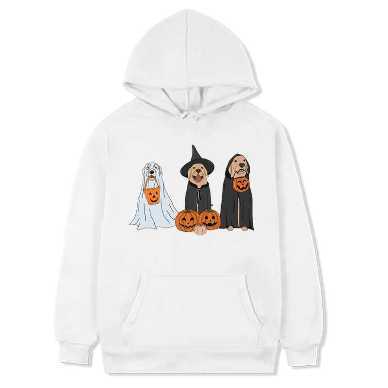 

Halloween Sweatshirt Ghost Halloween Dog Hoodies Women Fall Hoodie Pumpkin Spooky Season Top Dog Lover Gift m