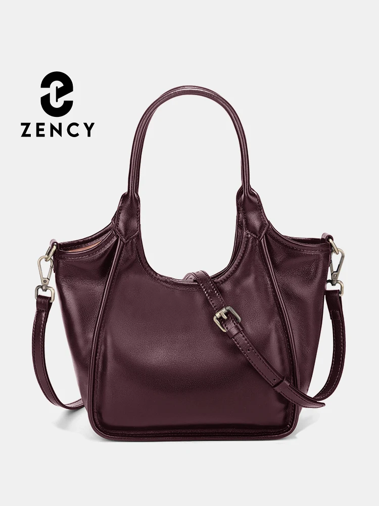 

Zency винтажные модные кожаные сумки с масляным воском и верхней ручкой для женщин, модные зимние сумки 2025 года