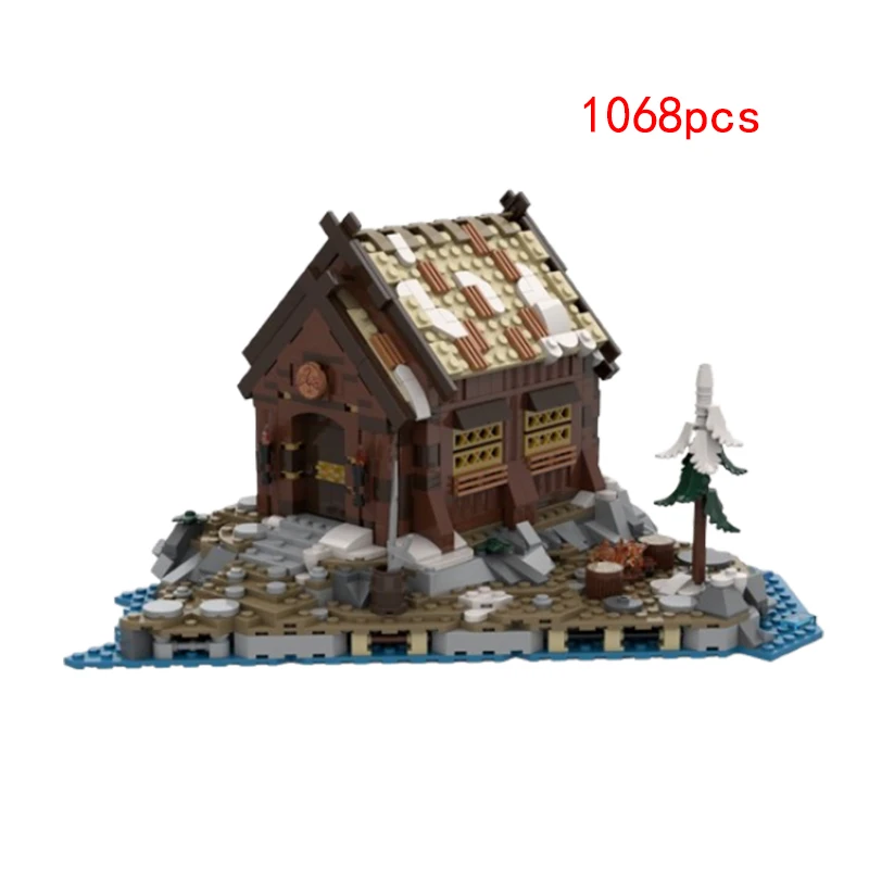 Spot Small ParemployMOC-191948 190353 Medieval Street View Architecture Small House Puzzle Assembly Toy Model Ornement