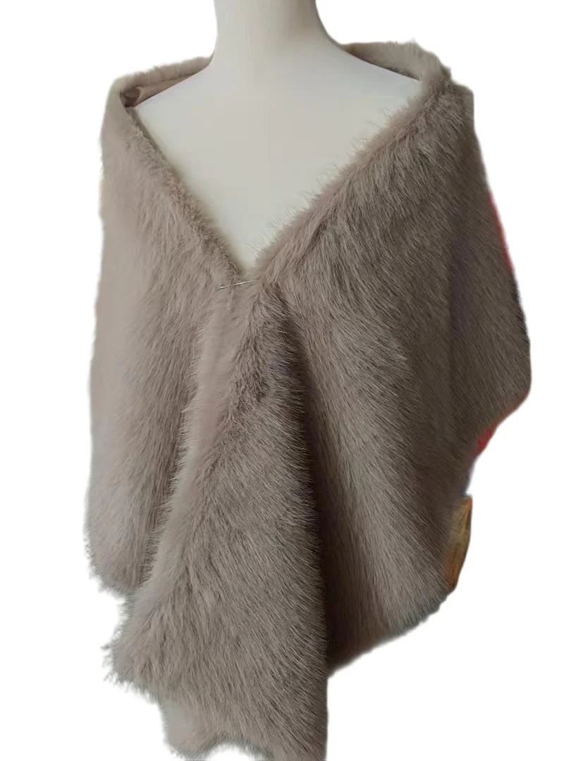 Sciarpa con scialle in pelliccia sintetica da donna Avvolgente Colletto invernale di lusso più caldo Sciarpa da donna per festa di nozze Anni '20 Stola in pelliccia soffice Capelet