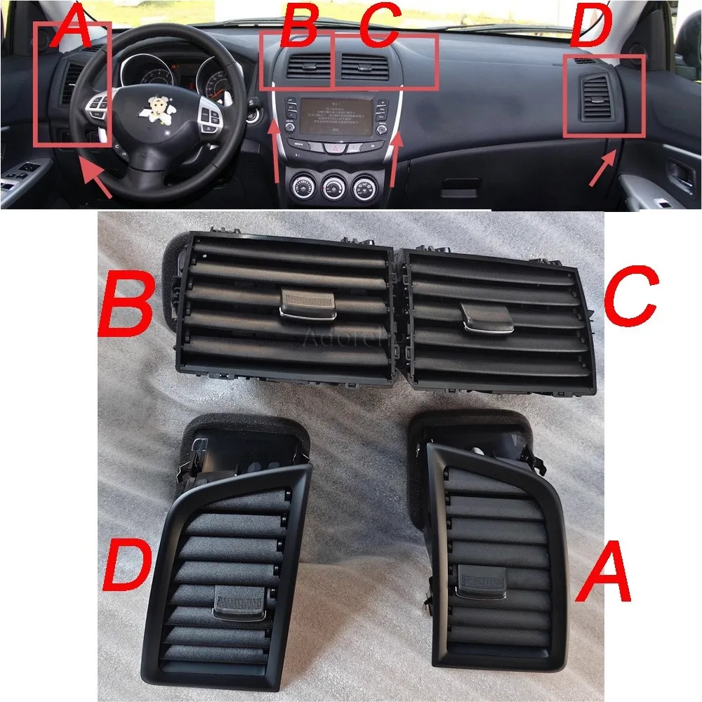 

1/2/4pcs for Mitsubishi ASX 2011-2017 Car Dashboard Air Conditioning Vent Central Heating and Cooling Grille Vent Accessories