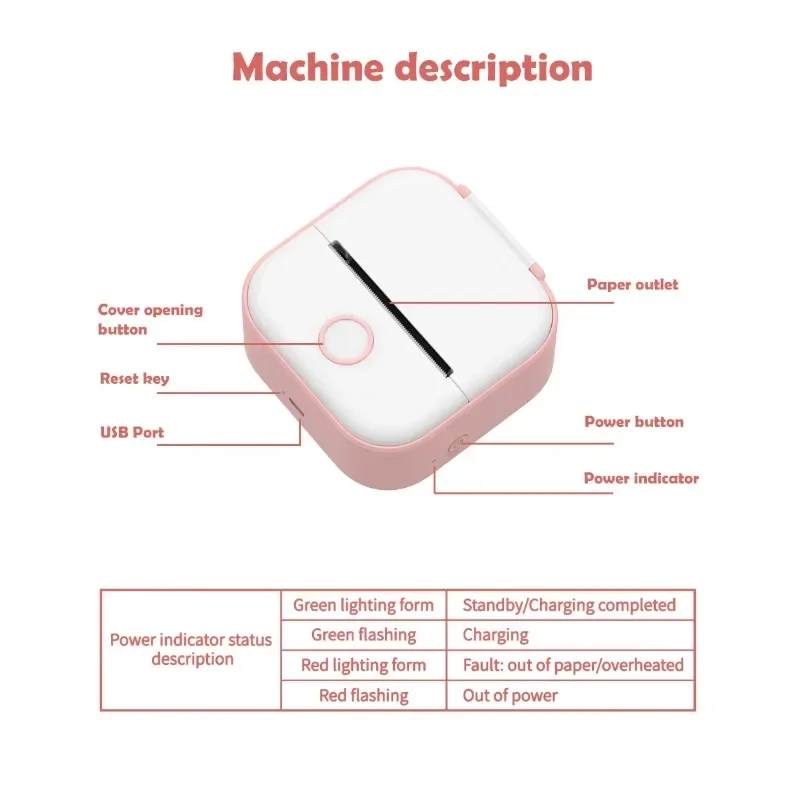 Phomemo T02 Portable Mini Wireless Thermal Pocket Printer Self-adhesive Stickers Use for DIY Mini Portable Printer