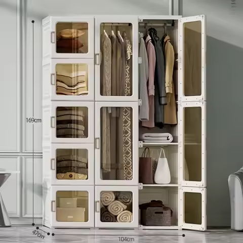 Partitions Storage Wardrobe Clothes Cupboard Modular Cheap Wardrobe Organizer Put Together Guarda Roupa Lounge Suite Furniture