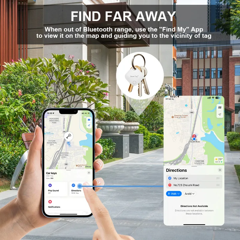 علامة بلوتوث GPS الذكية تعمل مع Apple Find My APP جهاز تذكير مضاد للفقدان لتحديد موقع استبدال علامة Iphone MFI