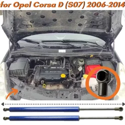 Qty(2) カーボンファイバーフード,Popel Corsa d 2006-2014用,フロントメッシュ,ガススプリング,ショックアブソーバーのサポート