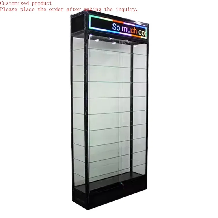

Custom.Rolling Text Display Cabinet Full Visual Display Cabinet Glass Display Cabinet for Retail Stores