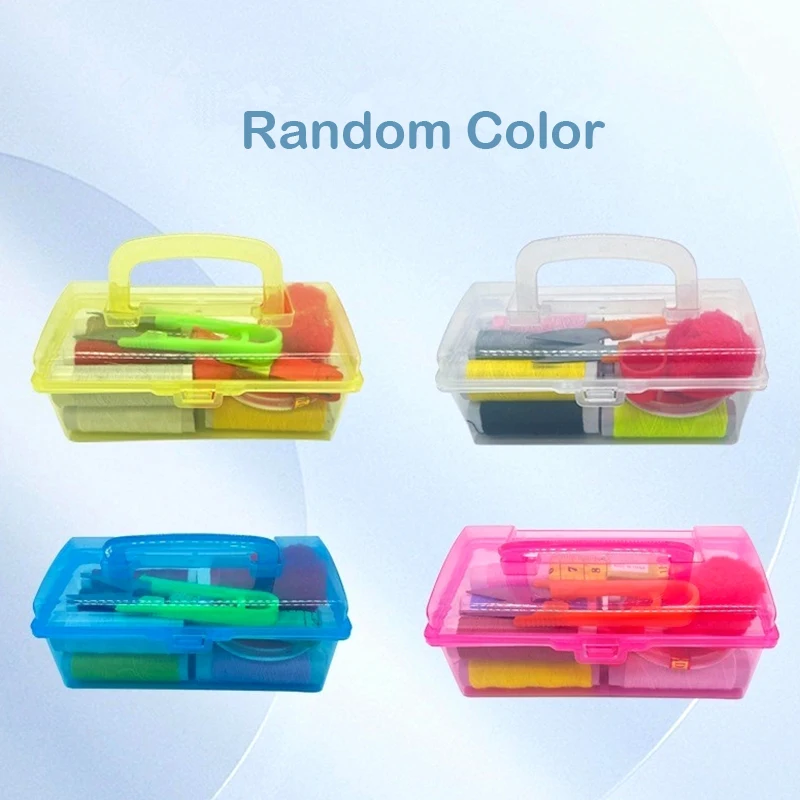 1 Set Sewing Kit Box Multifunction Portable Sewing Kit Storage Box Hand Sewing Needlework Household Sewing Tools DIY Garments