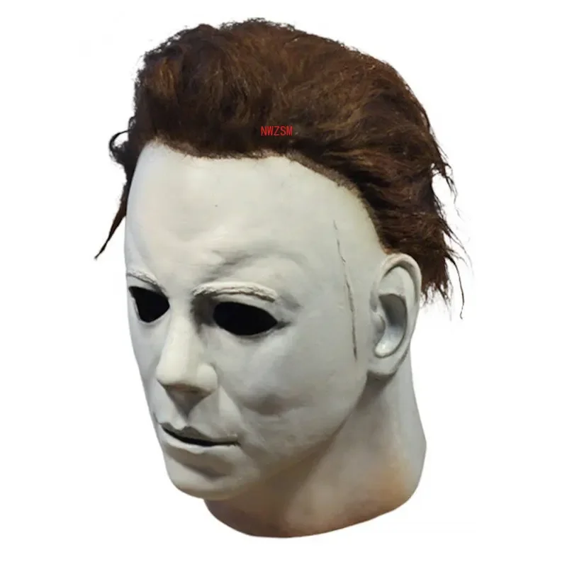 Michael Myers Máscara de Halloween Horror Cosplay, máscaras de látex, adereços adulto, branco, alta qualidade, 1978