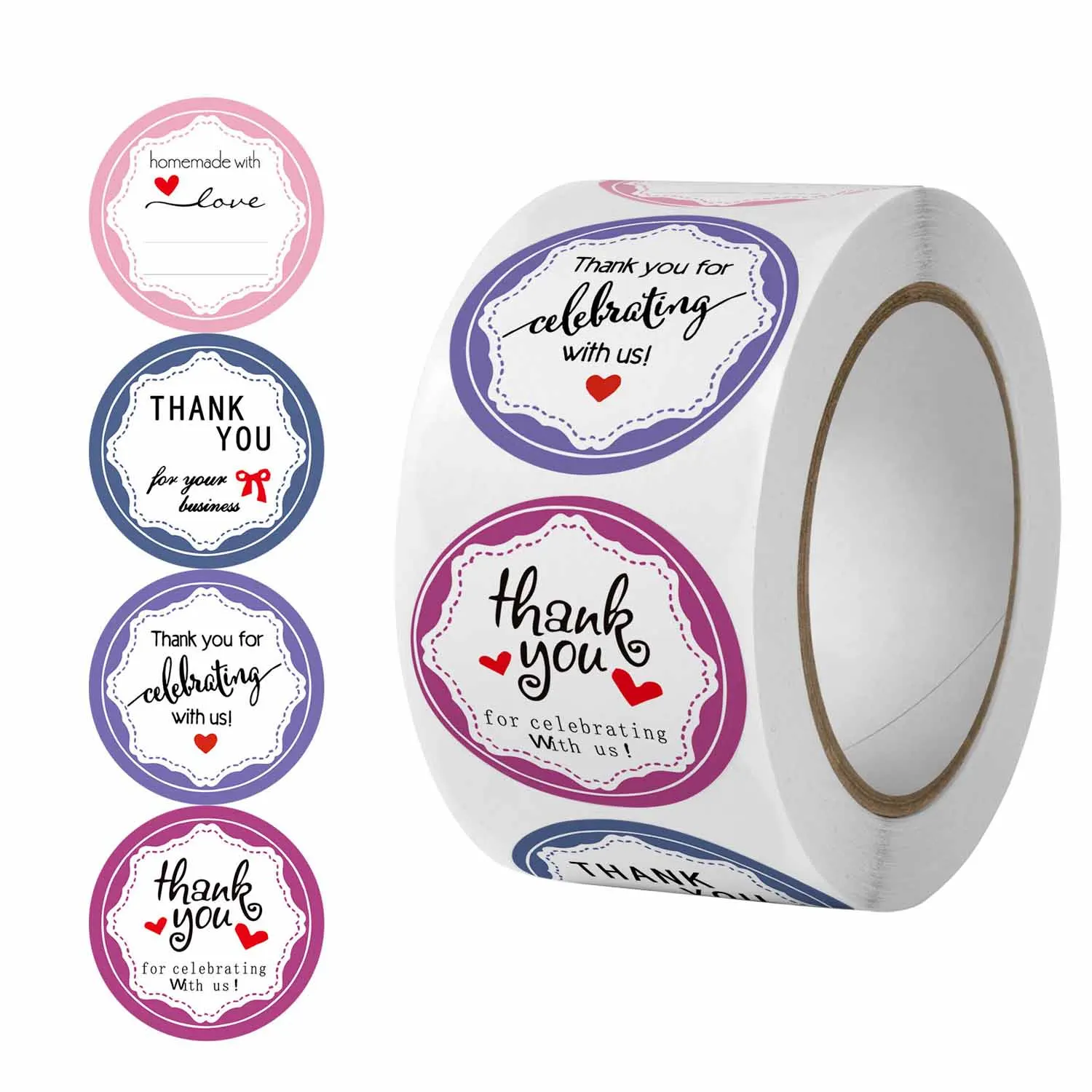 500Pcs/Roll Flora Thank You Stickers 2.5cm/1.0in DlY Decoration Party Label Perfect For Home&Shop Gift Seal Small Business Tags