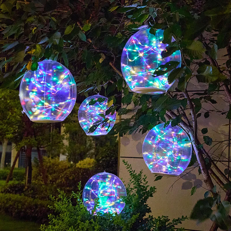 Solar-Powered Fairy Light IP65 Waterproof Inflatable LED Pool Light Floating Balls Lamp Decorations for Party Pond Yard Outdoor