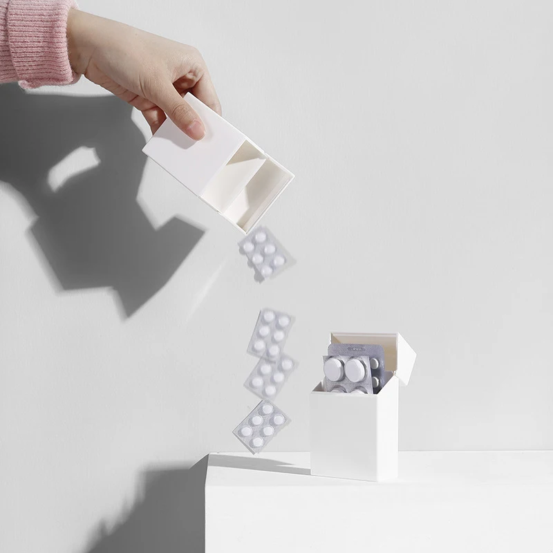 ABS فليب مربع صندوق تخزين متعدد الوظائف الغبار المنظم Photocards الأكمام بطاقة صغيرة فيلم فرز صندوق أبيض بسيط