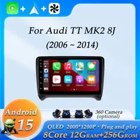 Reproductor Multimedia de Audio y vídeo para Radio de coche para Audi TT MK2 8J 2006 - 2014 inalámbrico CarPlay DSP estéreo GPS Navi pantalla dividida BT WiFi