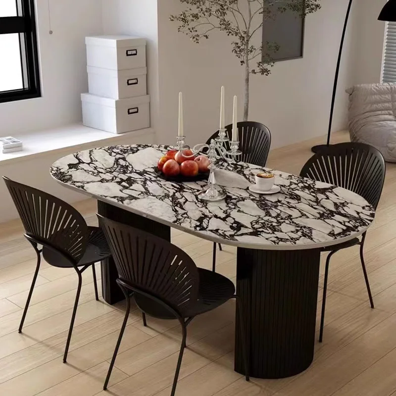 

Marble Minimalist Dining Table Small Apartment Designer Mobile Hallway Dining Tables Balcony Unique Mesas De Jantar Furnitures