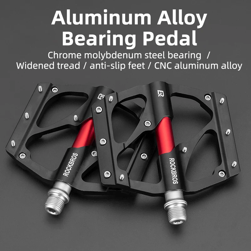 

ROCKBROS Bicycle Pedal 1 DU + 1 Sealed Bearing Bike Pedals Platform Aliuminum Alloy MTB Road Flat Cycling Pedal Accessories