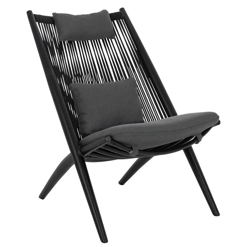 

Modern Outdoor Garden Rattan Sofa Chair Leisure Backrest Rattan Chair Aluminum Beach Folding Chair for Outdoor Indoor