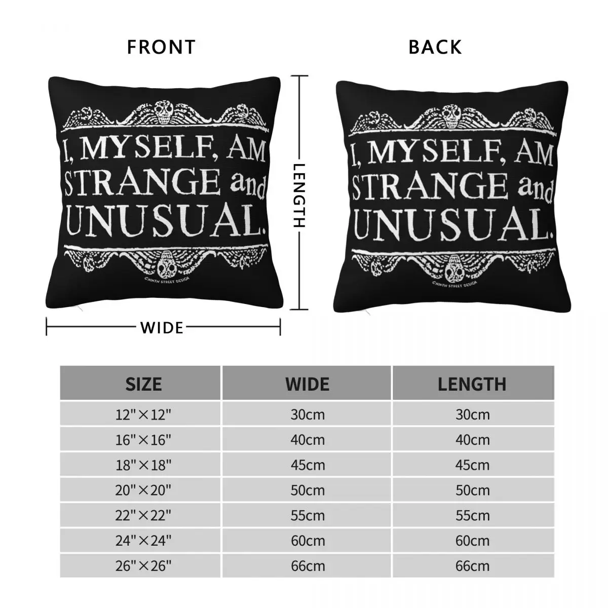 I, Myself, Am Strange And Unusual. Square Pillowcase Pillow Cover Polyester Cushion Zip Decorative Throw Pillow for Home Sofa