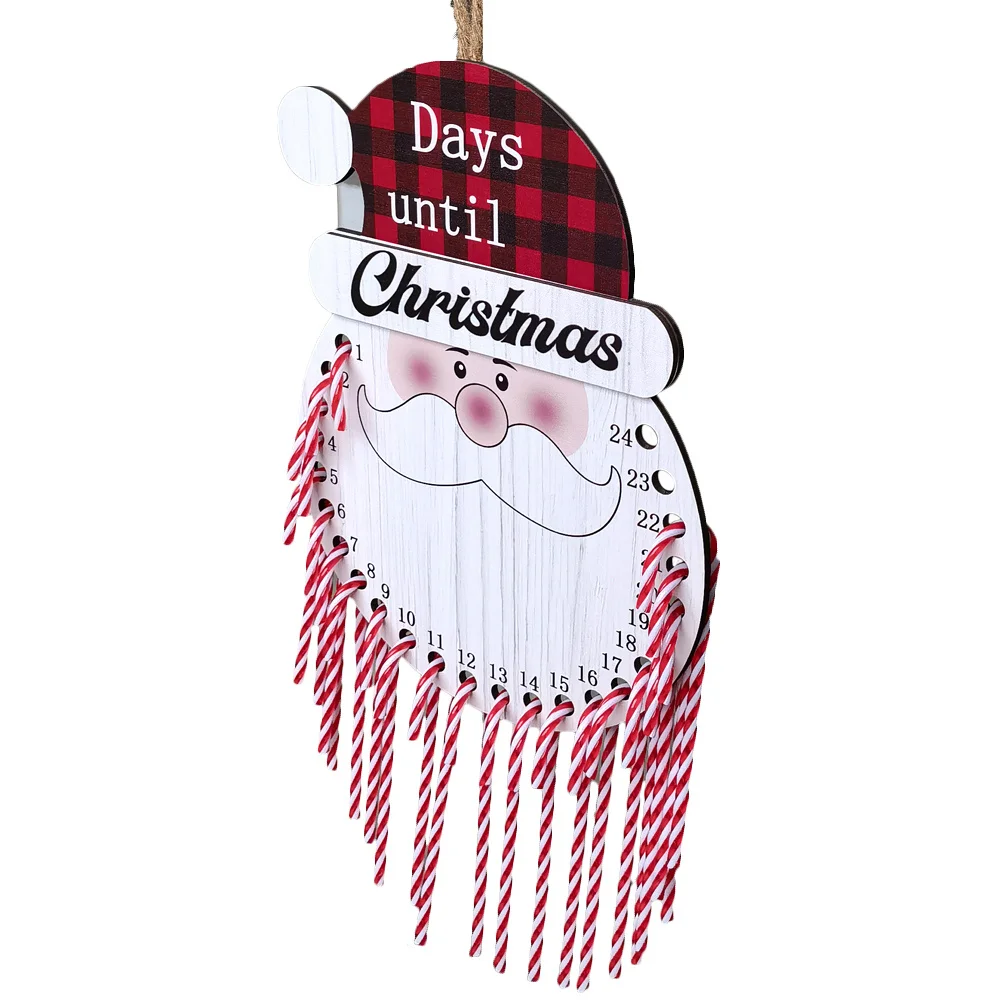 

Christmas Calendar Hanging Santa Pendant Festive Door Wall Hanging Decoration Advent Calendar Xmas Party Decor