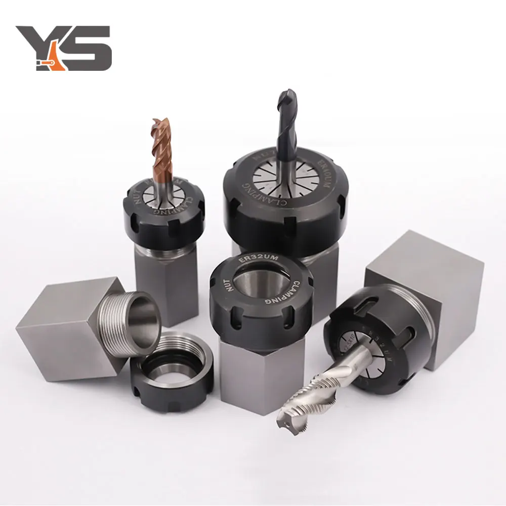 NEW Square ER25 ER32 ER40 Chuck Block Hard Steel Hex ER Spring Chuck Seat for CNC Lathe Engraving Cutting Machine Tool Holder